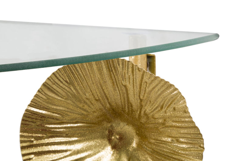 Comodino da Muro Tisty 60x40x30 cm in Ferro e Vetro Oro