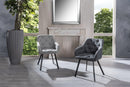 Set 4 Sedie 60x55xH79 cm in Tessuto Elsa Grigio Chiaro