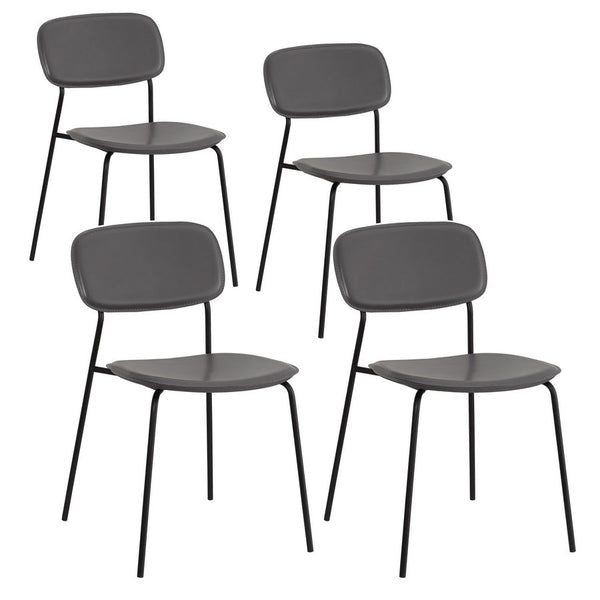 sconto Set 4 Sedie 56,5x49x80,5 cm in PVC Hani Grigie