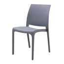 Sedia da Giardino Volga 46x54x80 h cm in Polipropilene Grigio chiaro