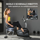 Cyclette da Casa Recumbent con 8 Livelli di Resistenza Magnetica Misurazione Pulsazioni Sellino Regolabile Nero      