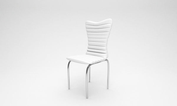Lot de 4 Chaises en Simili Cuir Souple 85x52x45 cm TFT Blanc Coeur acquista