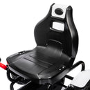 Go Kart a Pedali per Bambini 121x58x61 cm con Sedile Regolabile e Freno a Mano Bianca