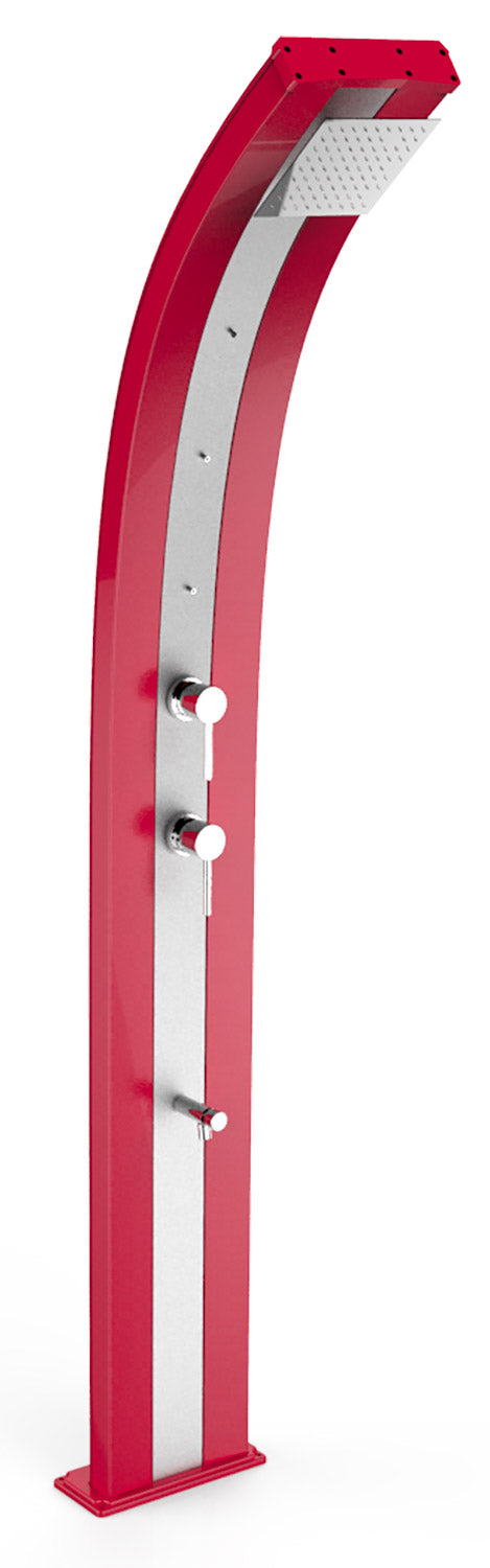 acquista Doccia Solare da Giardino 40L Miscelatore Nebulizzatore e Lavapiedi Arkema Dada Fascia Inox Cherry