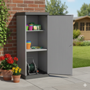 Armadio da Esterno 34x40x85 cm 1 Anta 1 Ripiano in Resina Grigio