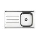 Lavello incasso cucina acciaio 86x50 cm una vasca e gocciolatoio sinistro