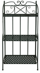 Portapiante 3 Ripiani 62x29x128 cm in Ferro Battuto Soriani Nero