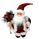 Babbo natale in tessuto bordeaux con musica e movimento cm xh35,5