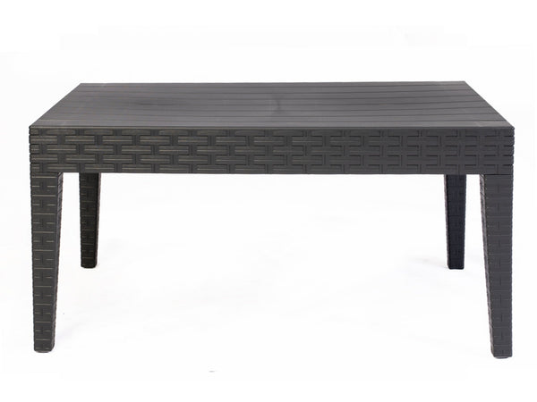 acquista Table basse de jardin 90x55x45 cm en résine effet rotin anthracite