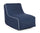 Poltrona Pouf Chaise Lounge Gonfiabile 90x60x70 cm in Poliestere Rihanna Blu