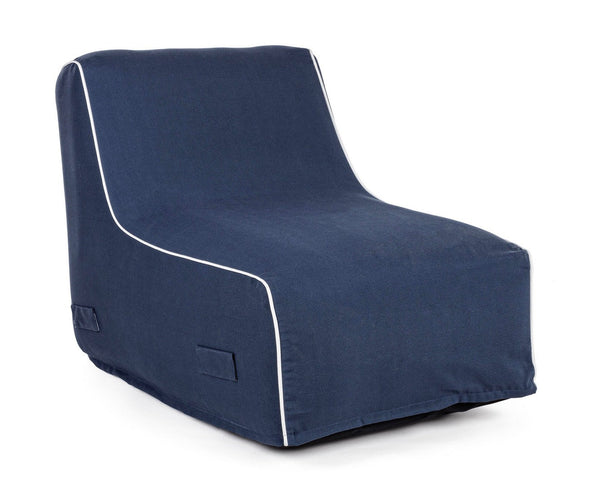 Poltrona Pouf Chaise Lounge Gonfiabile 90x60x70 cm in Poliestere Rihanna Blu sconto