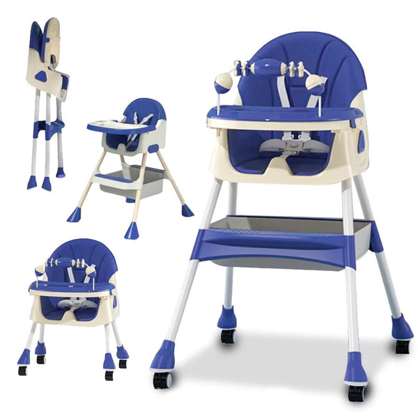 acquista Seggiolone Pro Pappa 3in1 da 0 a 36 Mesi Evolutivo con Chiusura Salvaspazio Blu