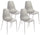 Lot de 4 Chaises 49x48,5x88 cm en Polypropylène Gris Clair