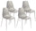 Lot de 4 Chaises 49x48,5x88 cm en Polypropylène Gris Clair