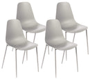 Set 4 Sedie 49x48,5x88 cm in Polipropilene Grigio Chiaro