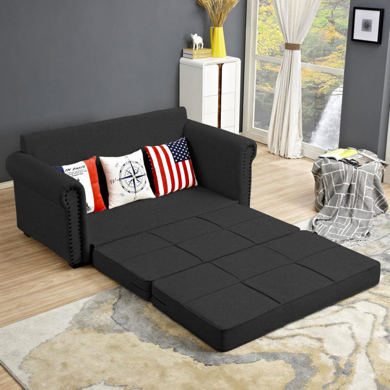 Divano Letto 180x85x92 cm in Tessuto Nero