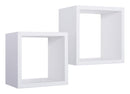 Set 2 Mensole Cubo da Parete Quadrato in Fibra di Legno Q-Bis Maxi Bianco