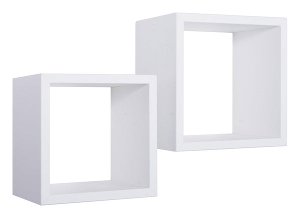 Lot de 2 Etagères Cubes Murales Carrées en Panneau de Fibres Q-Bis Maxi Blanc prezzo