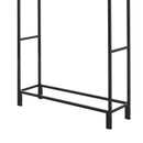 Portalegna per Camino 122x35x123 cm in Acciaio con Copertura  Nero