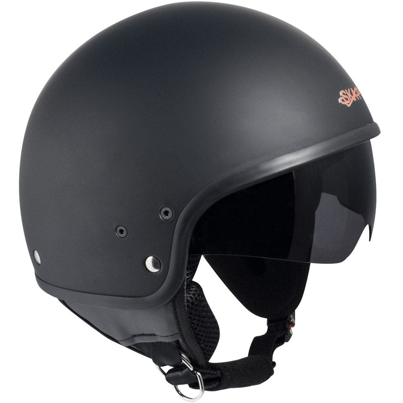 Casco Demi-Jet per Scooter Occhiale a Scomparsa SKA-P 1 NH Slim Nero Gommato