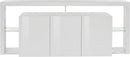 Credenza con 3 Ante e Ripiani in Vetro a Giorno 200x40x80 cm Essential 3A Bianco Lucido  