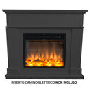 Cornice da Pavimento per Inserto Camino Elettrico 110x94,9x24,9 cm in MDF Sined Pienza Grigio