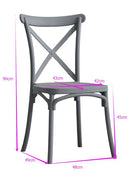 Sedia 47x51xh90 cm in Plastica Cross Bianco