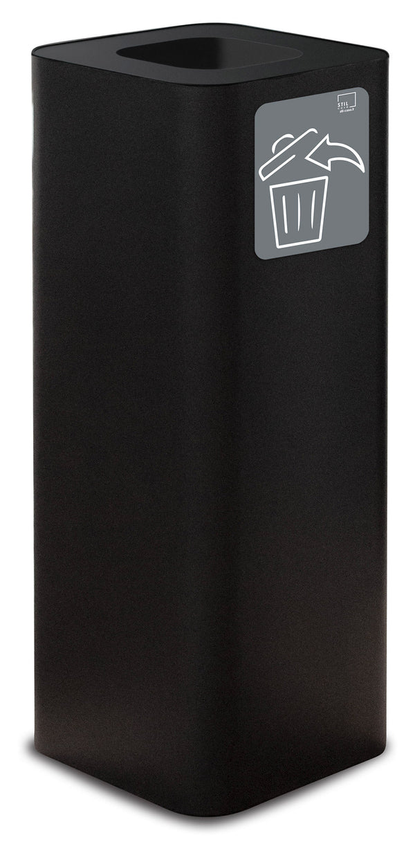 acquista Poubelle de collecte 30x30xh80 cm en acier peint avec pictogramme magnétique noir