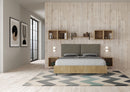 Letto Matrimoniale Struttura Quercia con Cuscini in Similpelle Egos Antea Cappuccino Varie Misure