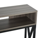 Tavolo Consolle per Ingresso 3 Ripiani 120x23,5x75 cm  Grigio e Nero