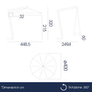 Ombrellone Decentrato da Giardino Ø4m Braccio in Legno Ecrù