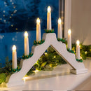 Candelabro Avvento Natalizio Elettrico LED 7 Candele di Natale Colore Bianco
