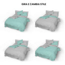 Copripiumino con Sacco e Federe Doubleface Verde Acqua\/Grigio Chiaro