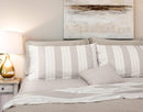 Set Lenzuola Cotone Sopra Sotto con Angoli e Federe Cober Striped Ecru Varie Misure