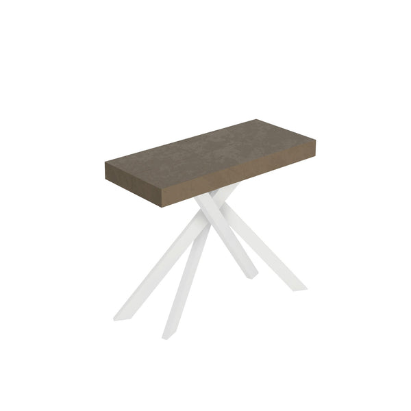 prezzo Consolle Allungabile 90-196x40x77 cm Saki Small Tortora Gambe Bianche