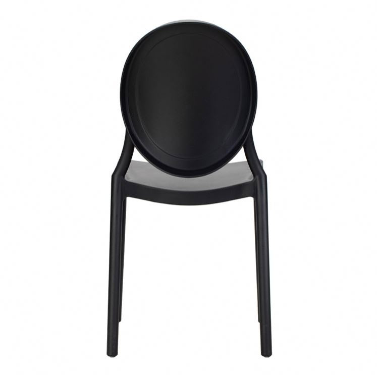 Set 4 Sedie da Giardino in Polipropilene Vandi Nere