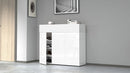 Scarpiera 3 Ante e 1 Ripiano a Ribalta 114x35x100 cm Savona 3A 1R Bianco Opaco/Larice Bianco  