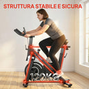 Cyclette Magnetica Regolabile 103x49x98-112 cm con Display LCD e Supporto per Tablet in Acciaio e ABS Nero      