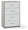 Commode 4 Tiroirs 71x110x41 cm Ciment/Blanc Oxyde