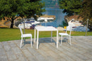 Tavolo da Giardino 70x70x75 cm Iseo in Acciaio Bianco