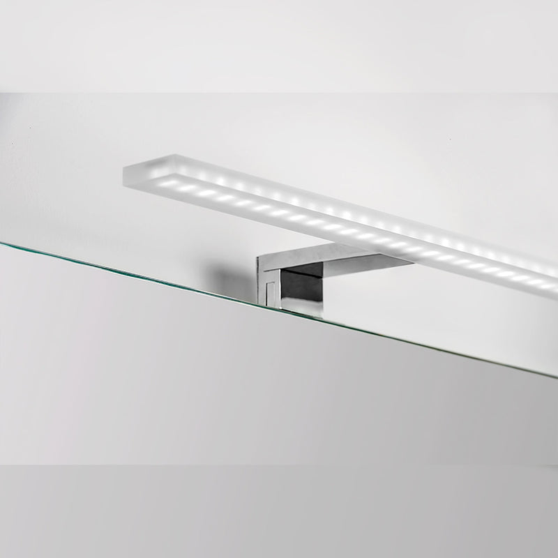 Applique Led per Specchio di Bagno 300 mm Ip44 Luce Bianca Fredda Alluminio e Plastica Cromo Emuca