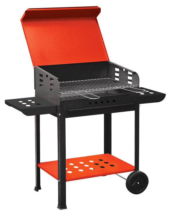 acquista Barbecue à Charbon en Acier avec Roulettes Bauer Vanessa Rouge et Noir