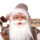 Babbo natale in tessuto marrone cm xh60