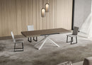 Tavolo Allungabile 140/224x80Cm Niket Tortora Gambe Bianche      