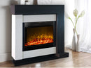 Camino Elettrico da Pavimento 120x127x30 cm Effetto Fiamma 1950W Neon & Mirabella Bianco/grigio