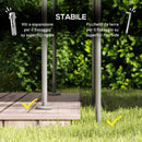 Gazebo da Giardino 3x4 m con Tende Rimovibili Doppio Tetto e Struttura in Metallo Grigio      
