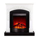 Camino Elettrico da Pavimento 97,5x90x25 cm Effetto Fiamma 1600W Casanova & Corsica Bianco/nero