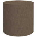 Pouf Poggiapiedi 41x41 cm Rivestimento Rimovibile Tessuto Effetto Lino Marrone 