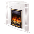 Camino Elettrico da Pavimento ad Angolo 88,2x95x47,3 cm Effetto Fiamma 2000W Clasic & Meridian Bianco