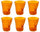 Coffret 6 Verres Froissés 22 cl Ø8 cm en Verre Pressé Kaleidos Orange
